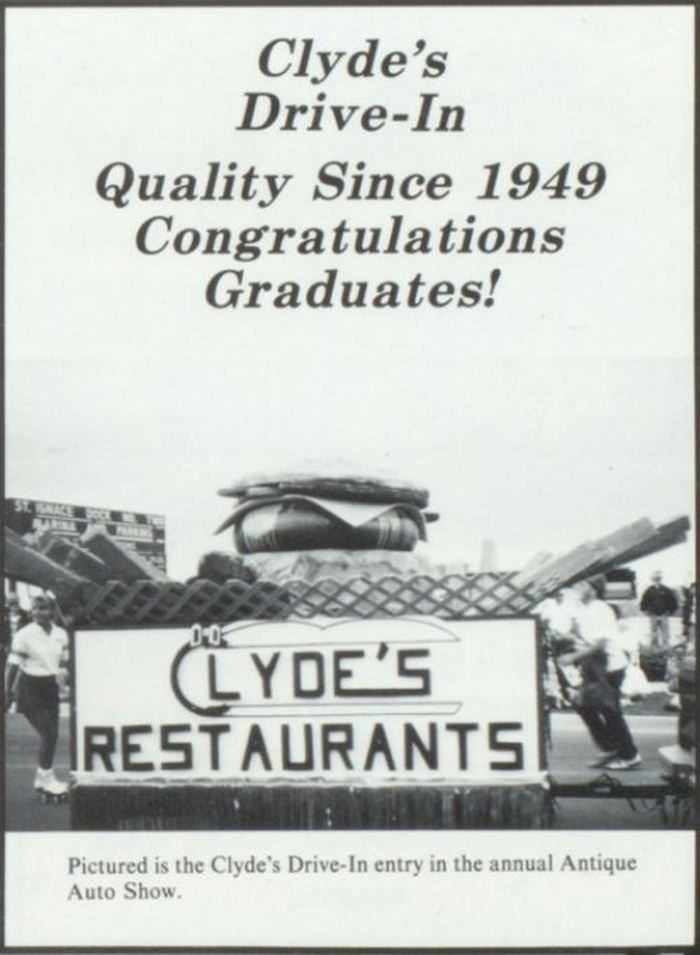 Clydes Drive-In - 1991 St Ignace Yearbook Ad